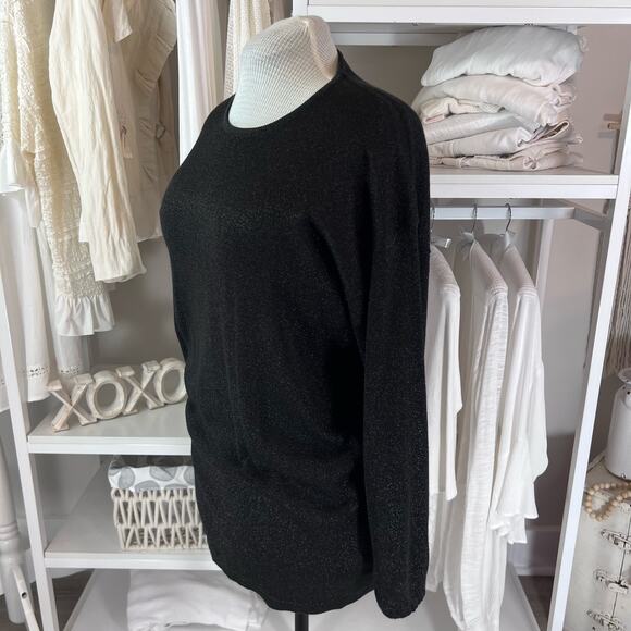 Saks Fifth Avenue The Works women's size Large black w metallic threads #1667 - Picture 2 of 9